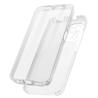 AVIZAR Coque Xiaomi Redmi Note 10 et Note 10s Arri&egrave;re Rigide Avant Souple - transparent Blanc 