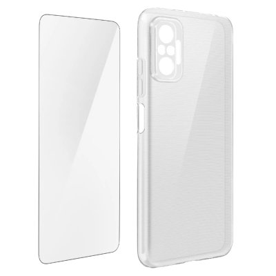 AVIZAR Coque Xiaomi Redmi Note 10 Pro Souple Film Verre Tremp&eacute; 9h Transparent