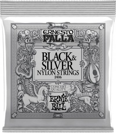 ERNIE BALL Cordes Classiques Ernesto Palla Black And Silver