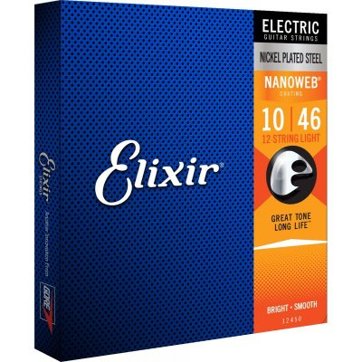 ELIXIR Cordes &reg; pour guitare &eacute;lectrique 12 cordes avec rev&ecirc;tement NANOWEB&reg;, Light (.010-.046)