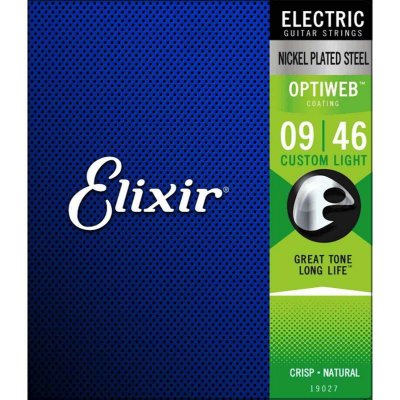 ELIXIR Cordes &reg; pour guitare &eacute;lectrique avec rev&ecirc;tement OPTIWEB&reg;, Custom Light (.009-.046)