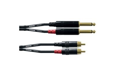CORDIAL  cfu1.5pc - c&acirc;ble audio 2 jacks mono - 2 rca m&acirc;les 1,5 m