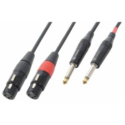 POWER DYNAMICS Cordon 2x Xlr Femelle - 2x Jack 635 M&acirc;le Mono 15 M