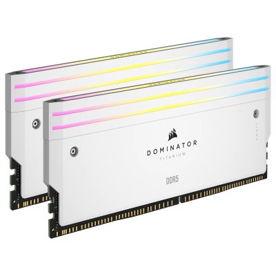 CORSAIR  Dominator Titanium RGB DDR5 - Kit d'&eacute;clairage Blanc 