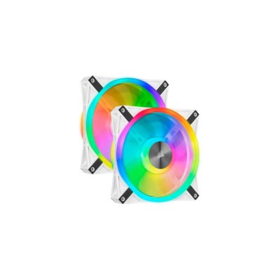CORSAIR  QL140 Double Pack - Blanc - RGB - 14 cm