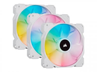 CORSAIR  SP120 RGB Elite - Blanc - 120 mm (Pack de 3) + Lighting Node Core