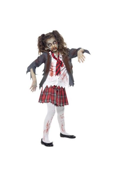 SMIFFYS Costume Ecoliere Zombie Enfant - Blanc / rouge - TEEN