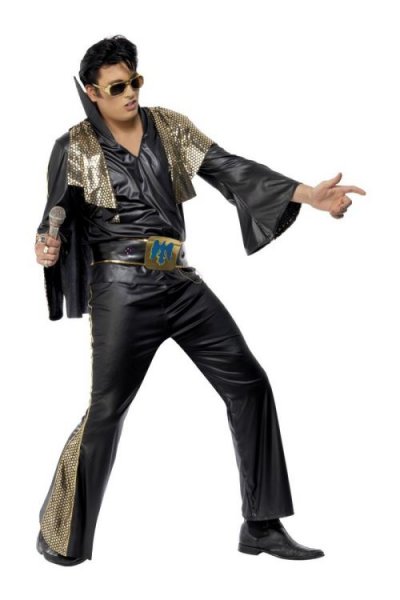 SMIFFYS Costume Elvis Noir Et Or Officiel - M