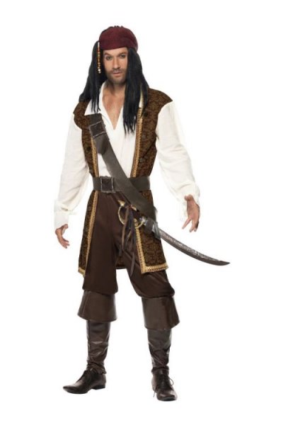 SMIFFYS Costume Homme Pirate De Haute Mer - Marron - M