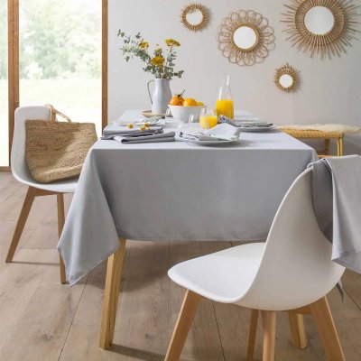 A DEMAIN Coucke Nappe rectangle unie, Coton, Galet, 240x160 cm