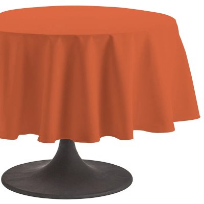 A DEMAIN Coucke - Nappe ronde unie Mandarine - Trait&eacute; TEFLON- 180 cm