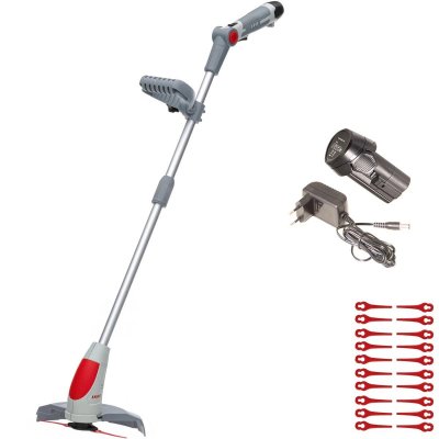 IKRA MOGATEC Coupe bordure &agrave; batterie 12V Lithium 2,5Ah - Chargeur 12V - 20 Couteaux en nylon Inclus IKRA