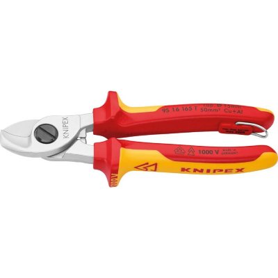 KNIPEX Coupe-c&acirc;bles 165mm - &Oslash;15mm/50mm&sup2; Cu/al - Isol&eacute; 1000v - Antichute