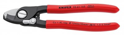 KNIPEX Coupe-cables &eacute;lectriques simple tranchant + d&eacute;nudeur - 12 mm L 165 mm