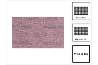 MIRKA Coupes abrasives auto-agrippantes Abranet 81 X 133 mm  Grain: 120