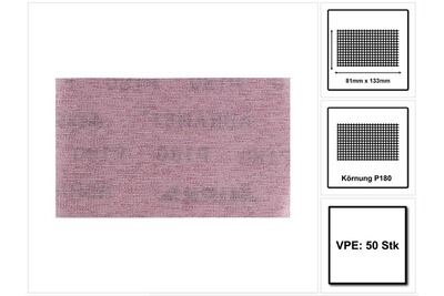MIRKA Coupes abrasives auto-agrippantes Abranet 81 x 133 mm  Grain: 180