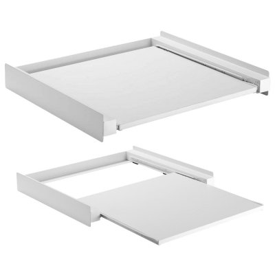 MACLEAN Coupleur de machine &agrave; laver et s&egrave;che-linge  MC-890, aluminium, universel, max 60kg, blanc