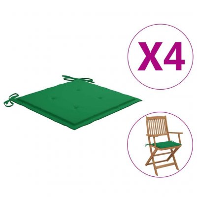VIDAXL Coussin de chaise de jardin 4 pcs Vert 40x40x3 cm  Vert