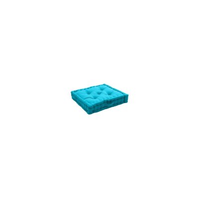 HOMEMAISON Coussin de Sol 50 x 50 x 10 cm lola 100% coton - bleu turquoise