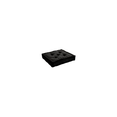 HOMEMAISON Coussin de sol uni en pur coton - Noir - 50 x 50 x 10 cm
