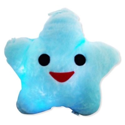 TOTALCADEAU Coussin &Eacute;toile &Eacute;clairage Leds Lumineux Oreiller, Veilleuse Bleu