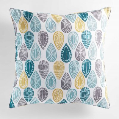 Coussin Passepoil polyester imprime Modele Palpito Blanc 60 x 60 cm