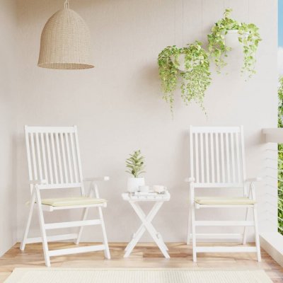 VIDAXL Coussins de chaise de jardin 2 pcs Cr&egrave;me 40x40x3 cm Tissu