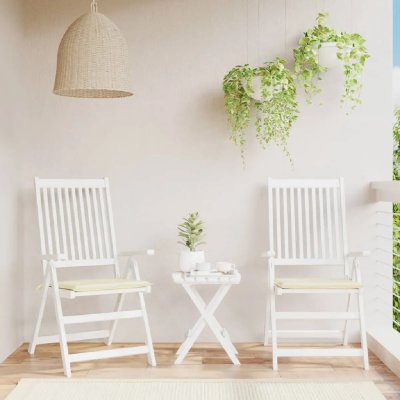 VIDAXL Coussins de chaise de jardin 2 pcs Cr&egrave;me 50x50x3 cm  Cr&egrave;me