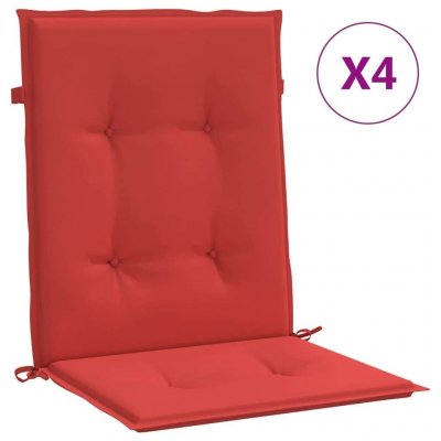 VIDAXL Coussins de chaise de jardin 4 pcs Rouge 100 x 50 x 3 cm
