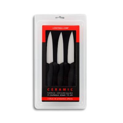 LE COUTEAU DU CHEF Couteaux Steak 10cm Ceramic  - Le Coffret De 3