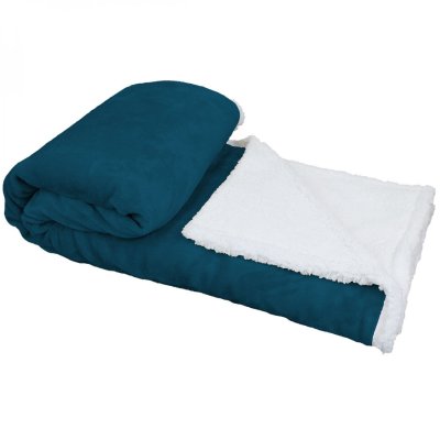 VIVEZEN Couverture, plaid polaire 220 x 240 cm en flanelle et sherpa ultra doux - Bleu