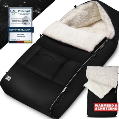 MONZANA Couvre-pieds pour poussette Noir - Teddy - Maxi-Cosi avec sac de rangement