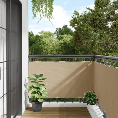 Cran de balcon en tissu Oxford 75x400 cm Beige Vidaxl Beige