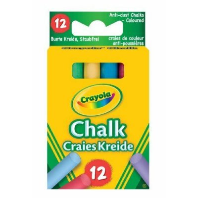 CRAYOLA  - Craies de Couleur pour Tableau, Set de 12 pi&egrave;ces, sans poussi&egrave;re, 0281
