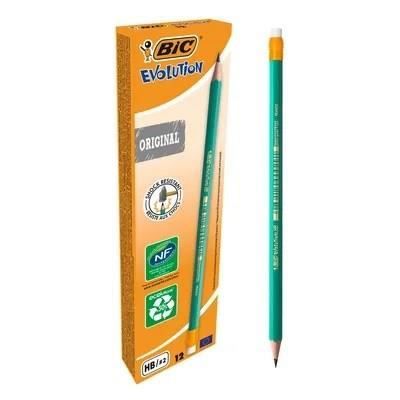 BIC Crayons Evolution bout gomme hb - boite de 12