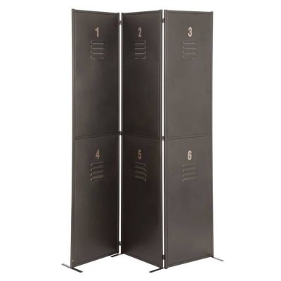 Cr&eacute;ateur d'int&eacute;rieur - Paravent en M&eacute;tal Deep Soul 170cm Gris Fonc&eacute;
