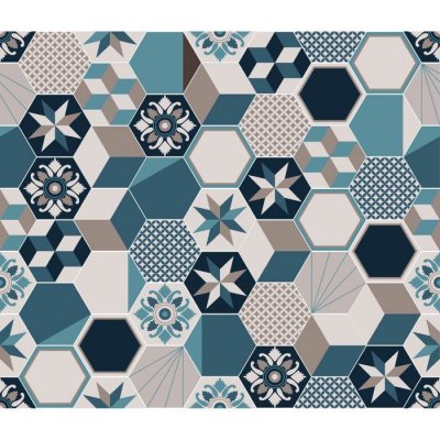 CPM Cr&eacute;dence adh&eacute;sive carreaux en aluminium Exa - 70 x 40 - Bleu