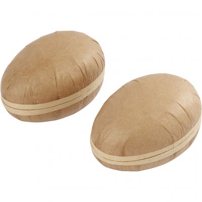 Creotime d&eacute;coration oeufs 12 cm papier marron 2 pi&egrave;ces