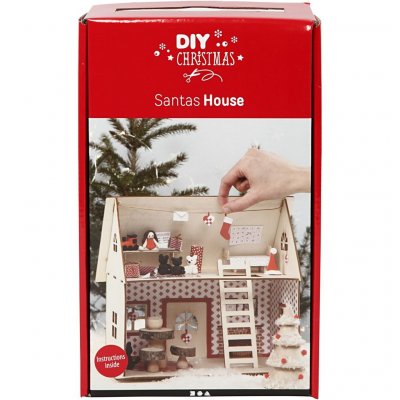  Creotime DIY Christmas L'artisanat en bois du P&egrave;re No&euml;l mis &agrave; blanc