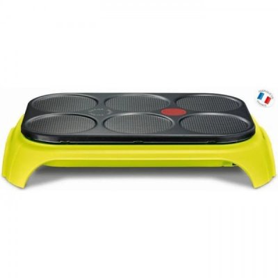 TEFAL Crepiere Electrique  Appareil a crepes 6 empreintes Revetement antiadh&eacute;sif 6 spatu