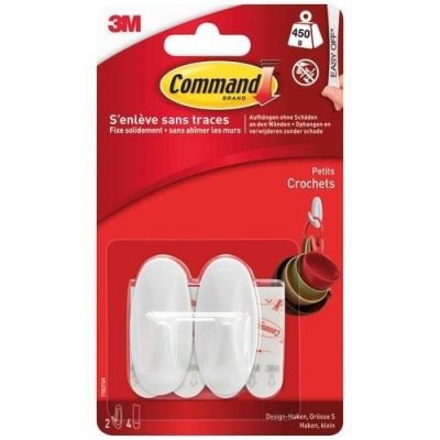 Crochet de petite taille 3M Command - 2 pi&egrave;ces