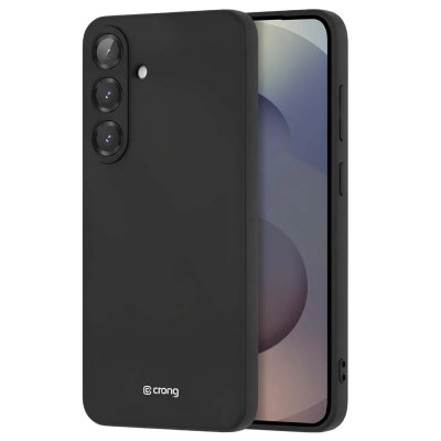 CRONG  Coque en Silicone Liquide pour Samsung Galaxy S25+ Anti-Choc Flexible Noir