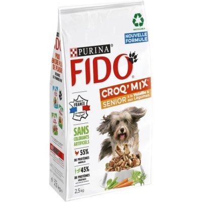 PURINA Croquettes Pour Chien Senior &Agrave; La Volaille & Aux L&eacute;gumes Fido - Le Sac De 2,5kg