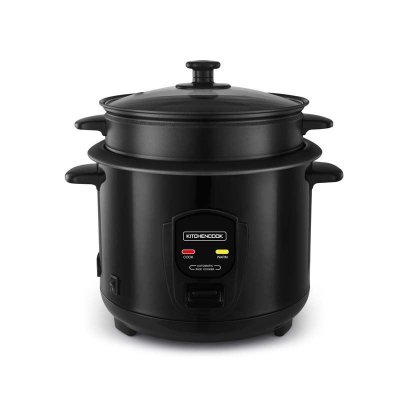 KITCHENCOOK Cuiseur &agrave; Riz 1.8l Avec Cuve M&eacute;tal Et Panier Vapeur Japan X Noir