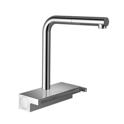 HANSGROHE Cuisine aquno select m81 sbox 2 jets avec douchette extractible + passoire, chrom&eacute;