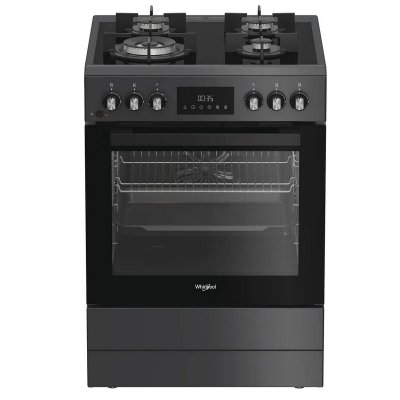 WHIRLPOOL Cuisini&egrave;re gaz 72l 4 feux anthracite W6G8LCSWA