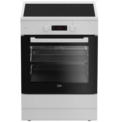 BEKO Cuisini&egrave;re induction FSE68302MWC, 60 cm, 3 foyers, Four multifonction