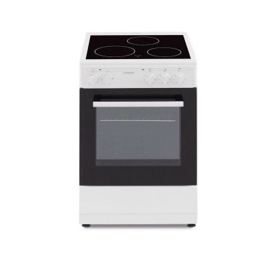 OCEANIC Cuisiniere vitroc&eacute;ramique 50 x50, four convection naturelle, four 48L blanc