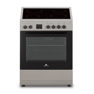 CONTINENTAL EDISON Cuisiniere vitroc&eacute;ramique cecv60fcs - 4 feux - l58,8 xp61 xh83 cm - silver