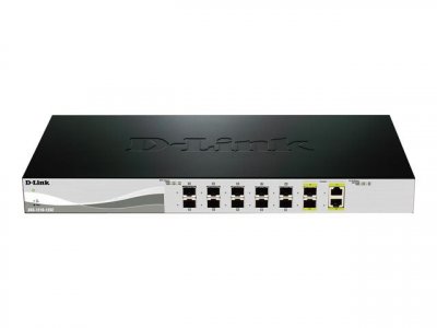 D LINK D-Link D-Link DXS-1210-12SC commutateur r&eacute;seau G&eacute;r&eacute; L2 1U Noir, Argent